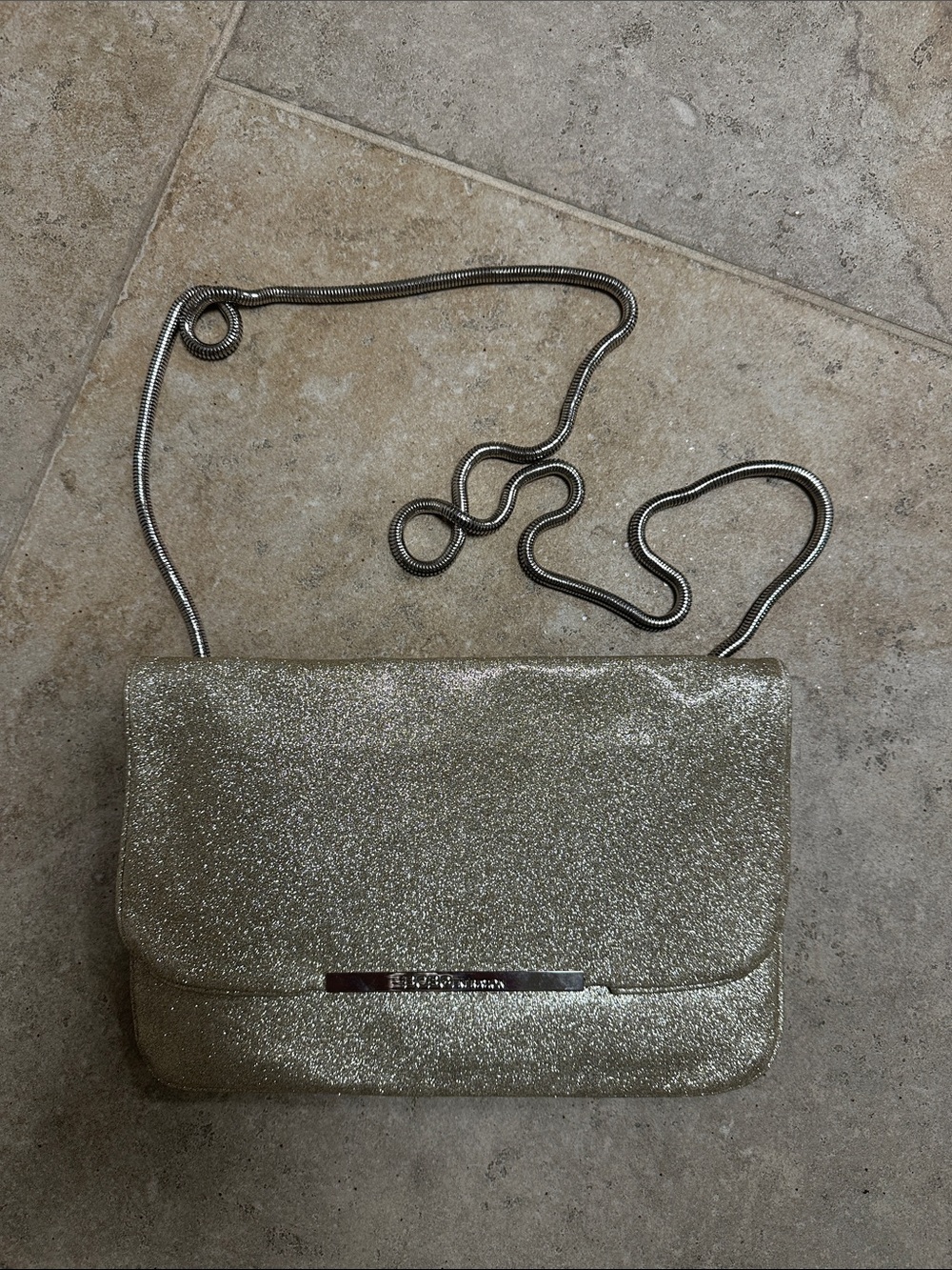 Elegant Gold with Silver Chain Evening Crossbody
